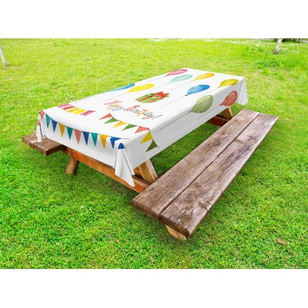 Birthday Outdoor Tablecloth Watercolor Set for Celebration Flags Surprise Box Balloons and Happy Best Wishes Decorative Washable Fabric Picnic Tablecloth 58 X 104 Inches Multicolor by Ambesonne
Birthday Outdoor Tablecloth Watercolor Set for Celebration Flags Surprise Box Balloons and Happy Best Wishes Decorative Washable Fabric Picnic Tablecloth 58 X 104 Inches Multicolor by Ambesonne
