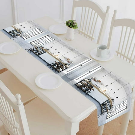 PKQWTM Kitchen In A Loft Cotton and Linen Table Runner Kitchen Dining Room Supplies Size 16x72 Inch
PKQWTM Kitchen In A Loft Cotton and Linen Table Runner Kitchen Dining Room Supplies Size 16x72 Inch