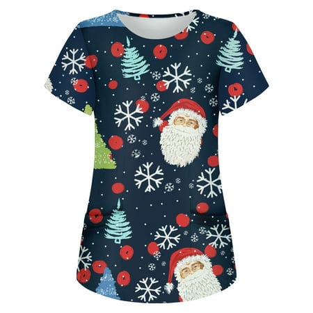 qucoqpe Womens Plus Size Scrubs Women Short Sleeve Tops Working Uniform Christmas Printed Pocket Blouse Casual Nurse Shirts Scrubs on Clearance
qucoqpe Womens Plus Size Scrubs Women Short Sleeve Tops Working Uniform Christmas Printed Pocket Blouse Casual Nurse Shirts Scrubs on Clearance