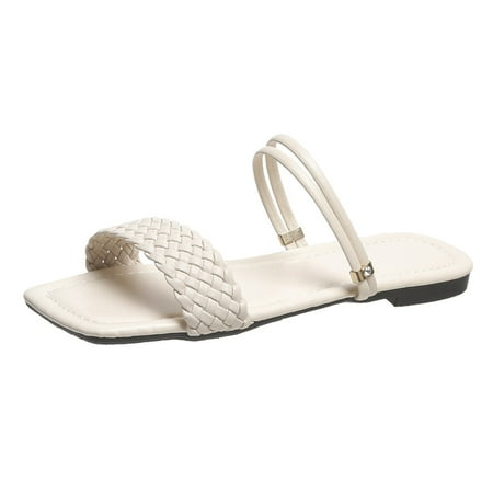 Cglfd Women S Shoes Summer Elegant Flat Heels Casual Solid Color Slip-On Sandals Square Toe Weaving Rattan Slippers
Cglfd Women S Shoes Summer Elegant Flat Heels Casual Solid Color Slip-On Sandals Square Toe Weaving Rattan Slippers