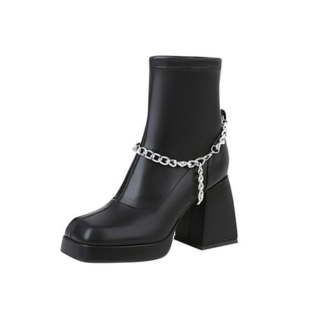 Valentine s Day Deals!2022 VEKDONE Women s Low Drum Metal Chain Thick High Heel High Warm Knight Ankle Boots
Valentine s Day Deals!2022 VEKDONE Women s Low Drum Metal Chain Thick High Heel High Warm Knight Ankle Boots