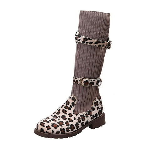 Boots for Women Autumn And Winter Leopard Print Round Toe Mid-heel Mid-tube Boots Lace-up Ladies Socks Boots
Boots for Women Autumn And Winter Leopard Print Round Toe Mid-heel Mid-tube Boots Lace-up Ladies Socks Boots