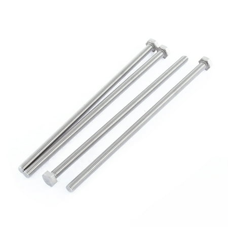 M6 x 150mm Fully Threaded Stainless Steel Hex Head Screw Bolt 4 Pcs