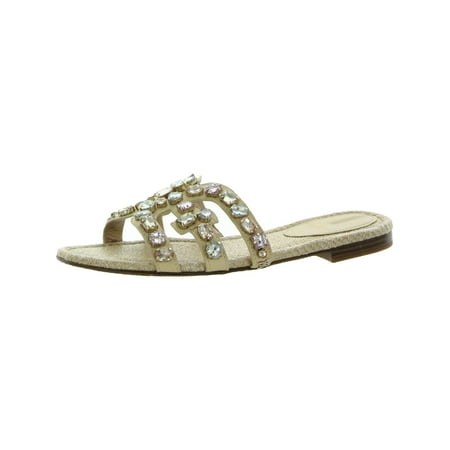 Sam Edelman Womens Bay 16 Faux Leather Rhinestone Slide Sandals