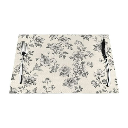 Intricately arranged floral pattern in gray and Dining mat washable heat-resistant indoor/outdoor dining mat vinyl woven non slip dining mat for restaurant table protection PVC dining mat
Intricately arranged floral pattern in gray and Dining mat washable heat-resistant indoor/outdoor dining mat vinyl woven non slip dining mat for restaurant table protection PVC dining mat