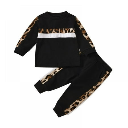 Baby Girls Jogger Outfits Long Sleeve Leopard Sweatshirt Trousers Set Casual Pullover Sweatpants Kids Tracksuit Clothes 1-6T
Baby Girls Jogger Outfits Long Sleeve Leopard Sweatshirt Trousers Set Casual Pullover Sweatpants Kids Tracksuit Clothes 1-6T