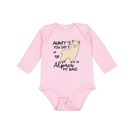 Inktastic Aunty s You Say Alpaca My Bags Gift Baby Boy or Baby Girl Long Sleeve Bodysuit
Inktastic Aunty s You Say Alpaca My Bags Gift Baby Boy or Baby Girl Long Sleeve Bodysuit