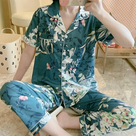 PIKADINGNIS New Sale Women Home Wear Spring Summer Short Sleeved Women Pajamas Set Long Pant Pyjamas Sets Cotton Leisure Sleepwear Set
PIKADINGNIS New Sale Women Home Wear Spring Summer Short Sleeved Women Pajamas Set Long Pant Pyjamas Sets Cotton Leisure Sleepwear Set