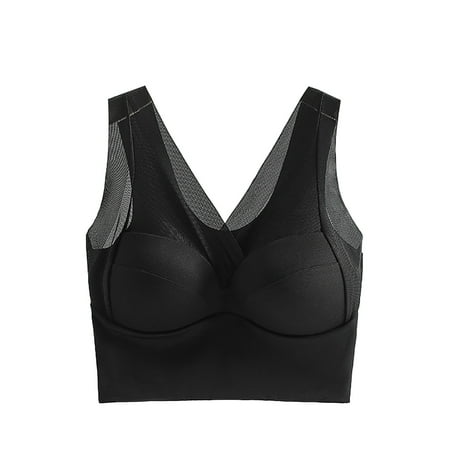 CLZOUD Women s BraBreathable Steelless Bra Mesh Overlay Large Size Full Coverage Seamless Underwear Black L
CLZOUD Women s BraBreathable Steelless Bra Mesh Overlay Large Size Full Coverage Seamless Underwear Black L