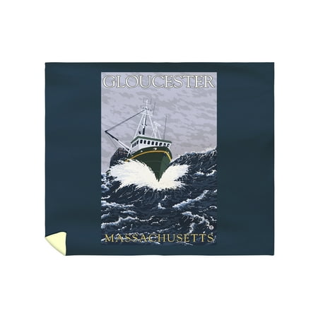 Gloucester, Massachusetts - Crab Fishing Boat - Lantern Press Artwork (88x104 King Microfiber Duvet Cover)