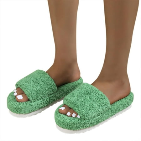 Shldybc Women s Fuzzy Slippers Cute House Slippers Plush Thick Soled Furry Slippers Open Toe Home Shoes on Clearance
Shldybc Women s Fuzzy Slippers Cute House Slippers Plush Thick Soled Furry Slippers Open Toe Home Shoes on Clearance