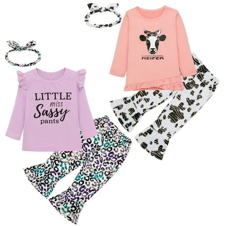 Clearance 0-3T Baby Girl Spring Outfits Long Sleeve Tops and Bell Bottom Pants with Headband Set
Clearance 0-3T Baby Girl Spring Outfits Long Sleeve Tops and Bell Bottom Pants with Headband Set