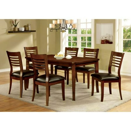 Furniture of America Claxton 7 Piece Dining Table Set with Slatted Chairs