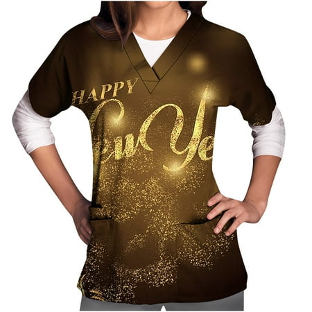 Womens Tops Corset Tops for Women Women Short Sleeve V-neck Tops Uniform Happy New Year Printed Pockets Blouse Nursing White Long Sleeve Shirts for Women Valentine Shirts for Women Gold XL
Womens Tops Corset Tops for Women Women Short Sleeve V-neck Tops Uniform Happy New Year Printed Pockets Blouse Nursing White Long Sleeve Shirts for Women Valentine Shirts for Women Gold XL