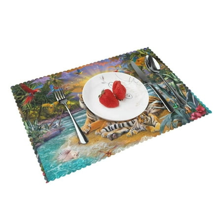 Home Tiger Family Placemats Set Of 4 Washable Wipeable Place Mats Place Mats For Festival Parties Family Dinner (12 X 18inch)
Home Tiger Family Placemats Set Of 4 Washable Wipeable Place Mats Place Mats For Festival Parties Family Dinner (12 X 18inch)