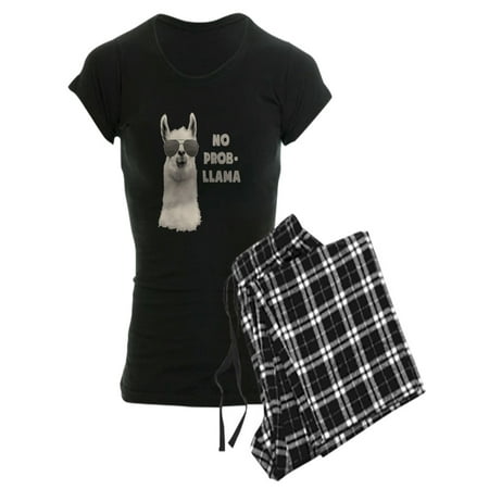 CafePress - No Problem Llama Pajamas - Women s Dark Pajamas