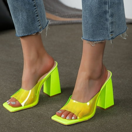uikmnh Slippers for Women Women s Transparent Solid Color Square Toe Thick High Heel Slippers Green 10
uikmnh Slippers for Women Women s Transparent Solid Color Square Toe Thick High Heel Slippers Green 10