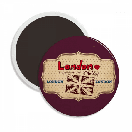 UK London Union Jack Stamp Round Ceracs Fridge Magnet Keepsake Decoration