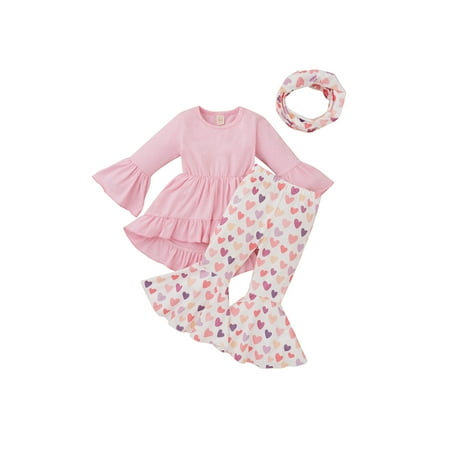Licupiee Little Kids Baby Girls Valentines Day Clothes Swallowtail Dress Tops Heart Bell Bottom Pants with Scarf 3PCS Outfits
Licupiee Little Kids Baby Girls Valentines Day Clothes Swallowtail Dress Tops Heart Bell Bottom Pants with Scarf 3PCS Outfits