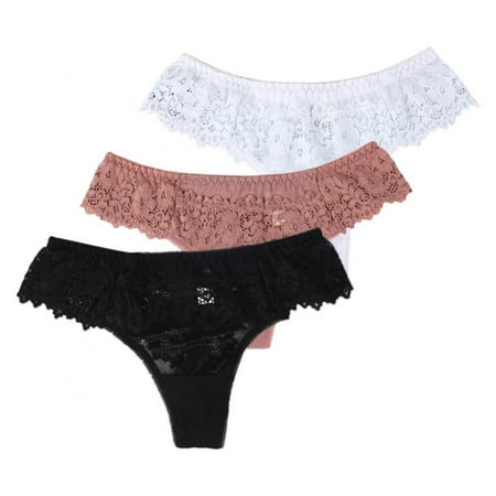 Popvcly 3 Pack Women Lace Thongs See-through Mesh Hollow-out Panties Female T-back Embroidery Floral Briefs
Popvcly 3 Pack Women Lace Thongs See-through Mesh Hollow-out Panties Female T-back Embroidery Floral Briefs