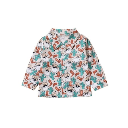 Toddler Boys Christmas Autumn Casual Shirt Long Sleeve Lapel Cactus Tree Print Button T-shirt
Toddler Boys Christmas Autumn Casual Shirt Long Sleeve Lapel Cactus Tree Print Button T-shirt