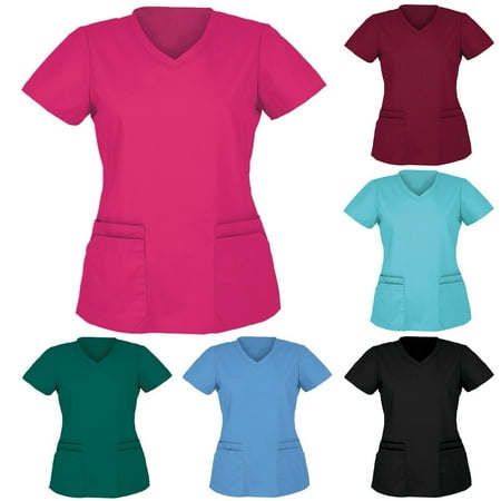 TQWQT Womens Scrubs Top Nurse Uniform Workwear Short Sleeve Tshirt Plus Size V Neck Blouses Solid Comfy Soft Scrubs with Pockets
TQWQT Womens Scrubs Top Nurse Uniform Workwear Short Sleeve Tshirt Plus Size V Neck Blouses Solid Comfy Soft Scrubs with Pockets