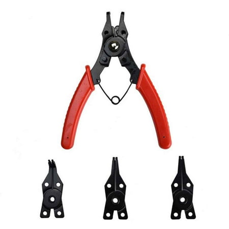 4 in 1 Multifunctional Retaining Ring Pliers Auto-lock Snap Ring Pliers Clamp Non-slip Red