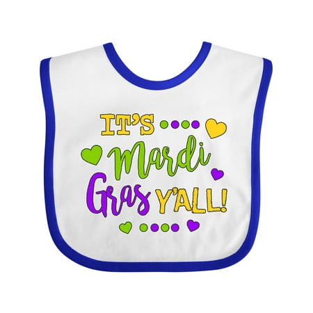 Inktastic Its Mardi Gras Yall with Hearts Gift Baby Boy or Baby Girl Bib