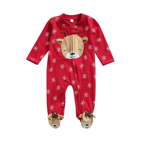 Spring hue Christmas Newborn Baby Girl Boy Footie Romper Long Sleeves Deer Print Zipper Jumpsuit Bodysuit Clothes
Spring hue Christmas Newborn Baby Girl Boy Footie Romper Long Sleeves Deer Print Zipper Jumpsuit Bodysuit Clothes