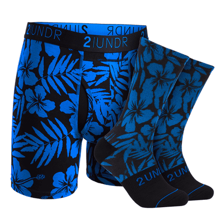 2UNDR Men s Swing Shift Boxer Brief- Groove Sock Pack (Lanai Large)