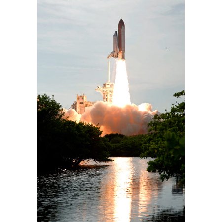 Space Shuttle Endeavour lifts off from its launch pad at Kennedy Space Center Florida Poster Print by Stocktrek Images