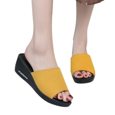 PEASKJP Womens House Slippers Ladies Summer Square Head Flat Bottom Lightweight Woven Sandals Arch Support Slip on Flat Sandals Yellow 6.5
PEASKJP Womens House Slippers Ladies Summer Square Head Flat Bottom Lightweight Woven Sandals Arch Support Slip on Flat Sandals Yellow 6.5