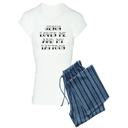 CafePress - Jesus Loves Me And My Tatto - Women s Light Pajamas