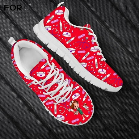 Funny Cartoon Nurse Girl Pattern Woman Flats Shoes Spring/Autumn Mesh Lace Up Sneaker Nursing Female Casual Footwear
Funny Cartoon Nurse Girl Pattern Woman Flats Shoes Spring/Autumn Mesh Lace Up Sneaker Nursing Female Casual Footwear