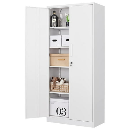 STANI Metal Storage Cabinet 71 Locking Metal Storage Cabinet with 4 Adjustable Shelves Black Metal Cabinet with 2 Doors and Lock for Office Garage Home
STANI Metal Storage Cabinet 71 Locking Metal Storage Cabinet with 4 Adjustable Shelves Black Metal Cabinet with 2 Doors and Lock for Office Garage Home