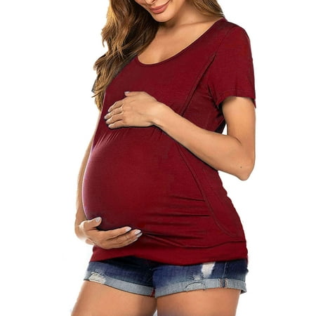 Luxtrada Women s Maternity Nursing Top Breastfeeding Tank Top Tee Shirt Double Layer Short Sleeve Pregnancy Shirt (Red M)
Luxtrada Women s Maternity Nursing Top Breastfeeding Tank Top Tee Shirt Double Layer Short Sleeve Pregnancy Shirt (Red M)