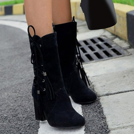 Wefuesd Ladies Fashion Suede Tel Strap Side Zipper Chunky High Heel Medium Boots Womens Fashion Boots For Women Black 38
Wefuesd Ladies Fashion Suede Tel Strap Side Zipper Chunky High Heel Medium Boots Womens Fashion Boots For Women Black 38
