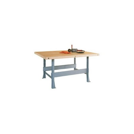 2-Station Workbench (28 in. D - w\/o Vice in Black)