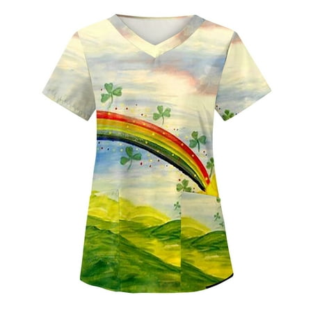 Women Scrub Top V Neck St Patrick s Day Print Working Uniform Trendy Loose Comfy Workwear Short Sleeve Nursing Uniform Yellow7 XL
Women Scrub Top V Neck St Patrick s Day Print Working Uniform Trendy Loose Comfy Workwear Short Sleeve Nursing Uniform Yellow7 XL
