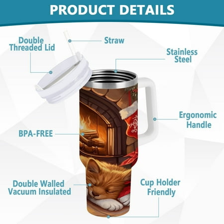 BZSMCE Tumbler 40oz Insulated Stainless Creative Sleeping Puppies by Fireplace Pattern Steel Water Bottles
BZSMCE Tumbler 40oz Insulated Stainless Creative Sleeping Puppies by Fireplace Pattern Steel Water Bottles