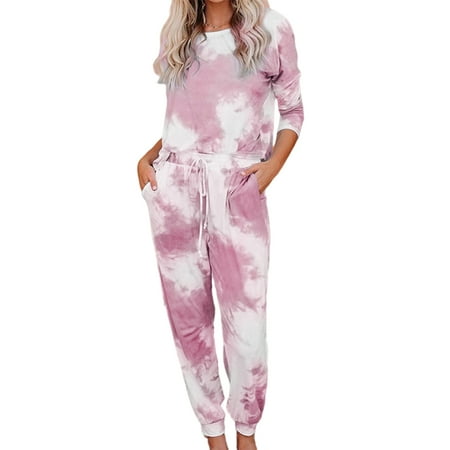 Wome s Pajama Set Tie Dye Printed Round Collar Long Sleeved Tops & Long Pants Sleepwear Set with 2 Pockets Red XL
Wome s Pajama Set Tie Dye Printed Round Collar Long Sleeved Tops & Long Pants Sleepwear Set with 2 Pockets Red XL