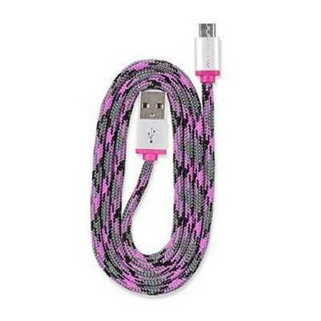 Refurbished 360 Electrical 360401 QuickCharge Braided Micro USB Cable, 3'\/0.9m, Pink