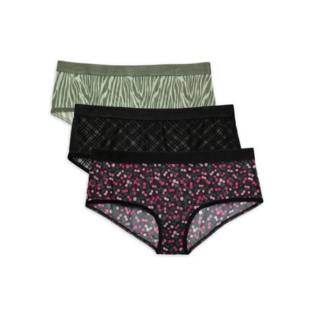 No Boundaries Juniors Sheer Mesh Hipster Panty 3-Pack Style-NB487PK