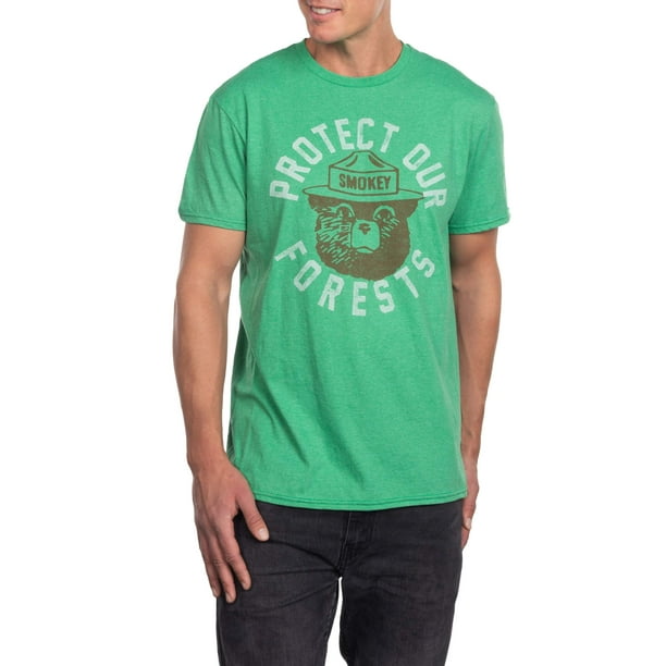 Smokey the Bear Men's "Protect our Forests" Short Sleeve Graphic T-Shirt, up to size 3XL