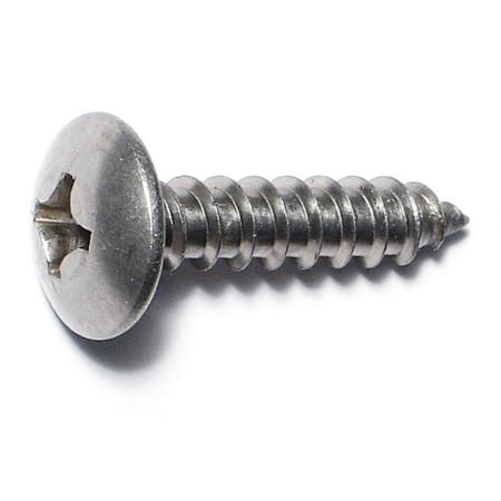 #12 x 1 18-8 Stainless Steel Phillips Truss Head Sheet Metal Screws