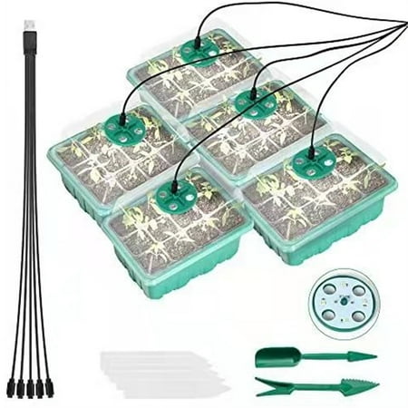Bobasndm 5 Pack Seed Starter Trays with Grow Light Seed Starter Kit Adjustable Humidity Seed Starting Trays Plant Starter Kit Base Greenhouse Germination Kit for Seed Growing Starting 
Bobasndm 5 Pack Seed Starter Trays with Grow Light Seed Starter Kit Adjustable Humidity Seed Starting Trays Plant Starter Kit Base Greenhouse Germination Kit for Seed Growing Starting