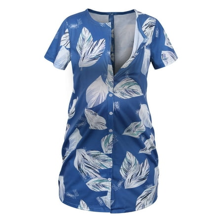asdoklhq Maternity Clothes for Women Clearance Flower Leaves Print Cotton Round Neck Short Sleeve Maternity Buttons Breastfeeding Clothe Dress
asdoklhq Maternity Clothes for Women Clearance Flower Leaves Print Cotton Round Neck Short Sleeve Maternity Buttons Breastfeeding Clothe Dress