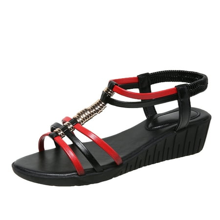 PMUYBHF Women Sandals Size 10.5 Wide Ladies Fashion Bohemian Color Contrast Leather Open Toe Wedge Heel Casual Sandals
PMUYBHF Women Sandals Size 10.5 Wide Ladies Fashion Bohemian Color Contrast Leather Open Toe Wedge Heel Casual Sandals