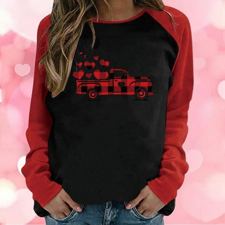 Zedker Long Sleeve Workout Shirts for Women Work Shirts for Women Women s Valentine s Day Long Sleeve Crew Neck Top Casual Raglan Color Contrast Panel Loose Print T-Shirt Blouse
Zedker Long Sleeve Workout Shirts for Women Work Shirts for Women Women s Valentine s Day Long Sleeve Crew Neck Top Casual Raglan Color Contrast Panel Loose Print T-Shirt Blouse