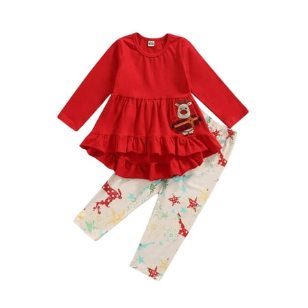 Bebiullo Toddler Kids Girls Christmas Outfit Elk Embroidery Pullover Top Leggings Pants Autumn Xmas Clothing Red 1-2 Years
Bebiullo Toddler Kids Girls Christmas Outfit Elk Embroidery Pullover Top Leggings Pants Autumn Xmas Clothing Red 1-2 Years
